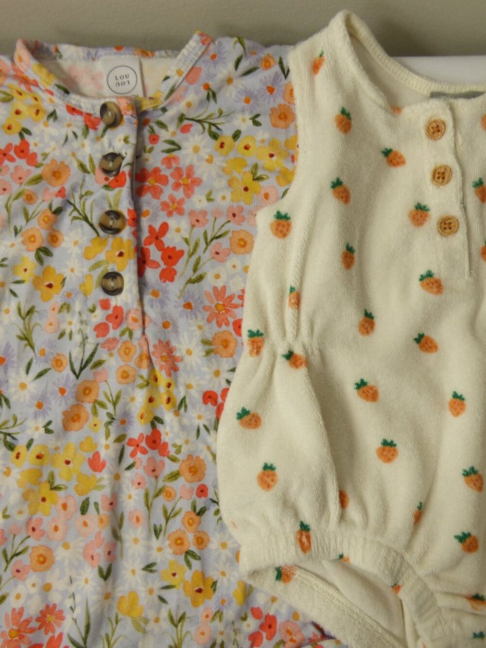 Lou Lou & Company Floral & Bout'Chou Strawberry Summer Romper Set, Size 3-6 Mos